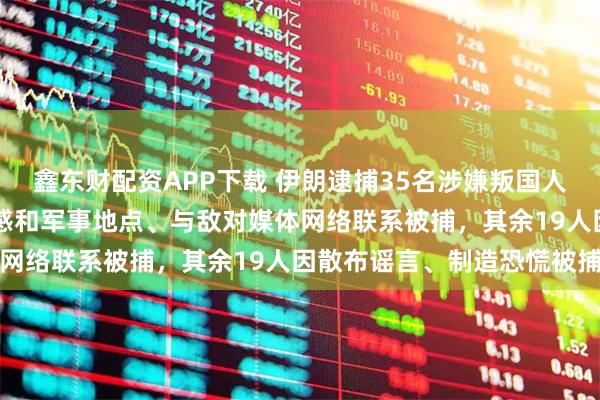 鑫东财配资APP下载 伊朗逮捕35名涉嫌叛国人员：16人因非法拍摄敏感和军事地点、与敌对媒体网络联系被捕，其余19人因散布谣言、制造恐慌被捕